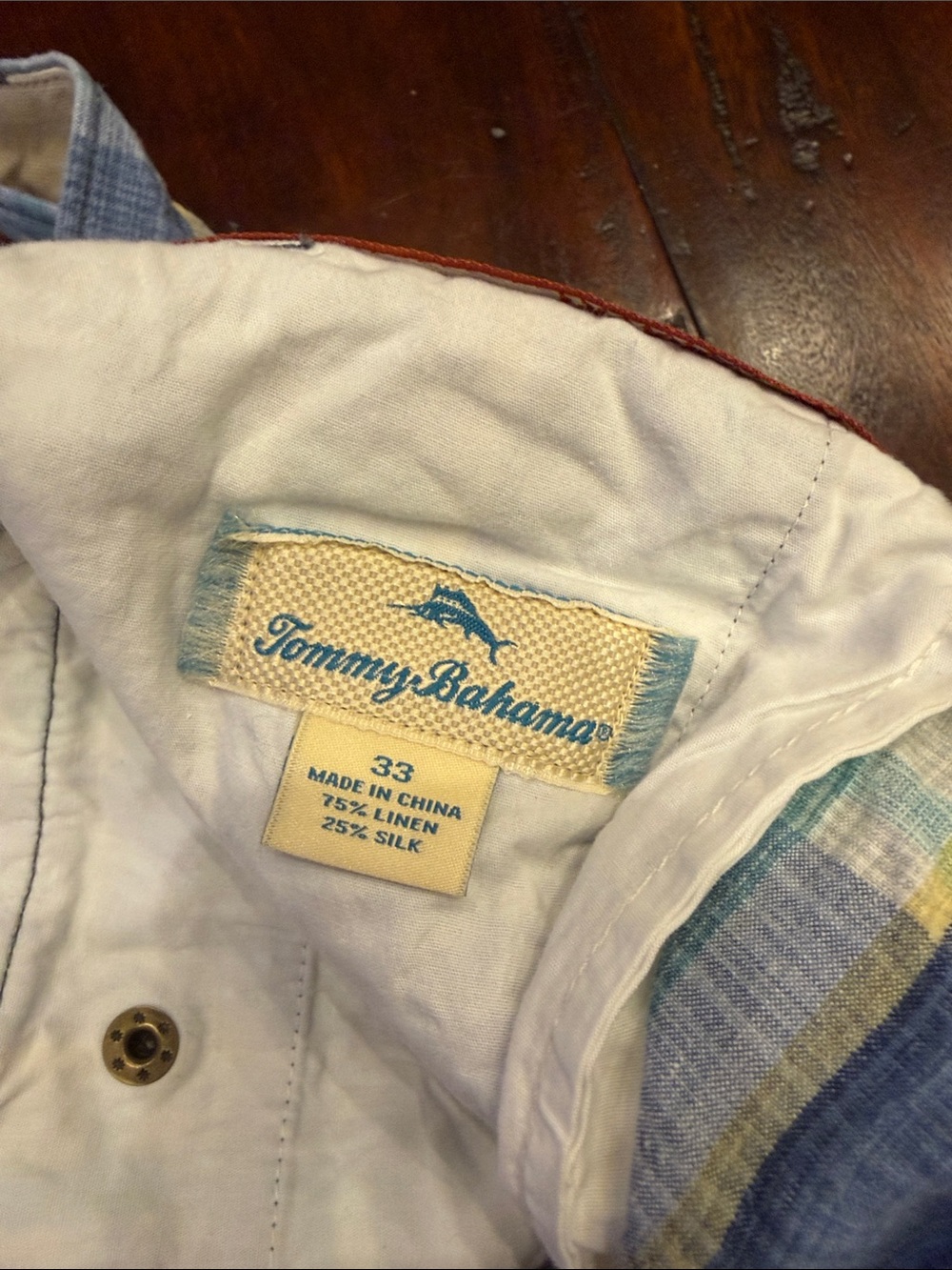 Men's Blue Plaid Summer Shorts - Picture 3 of 4